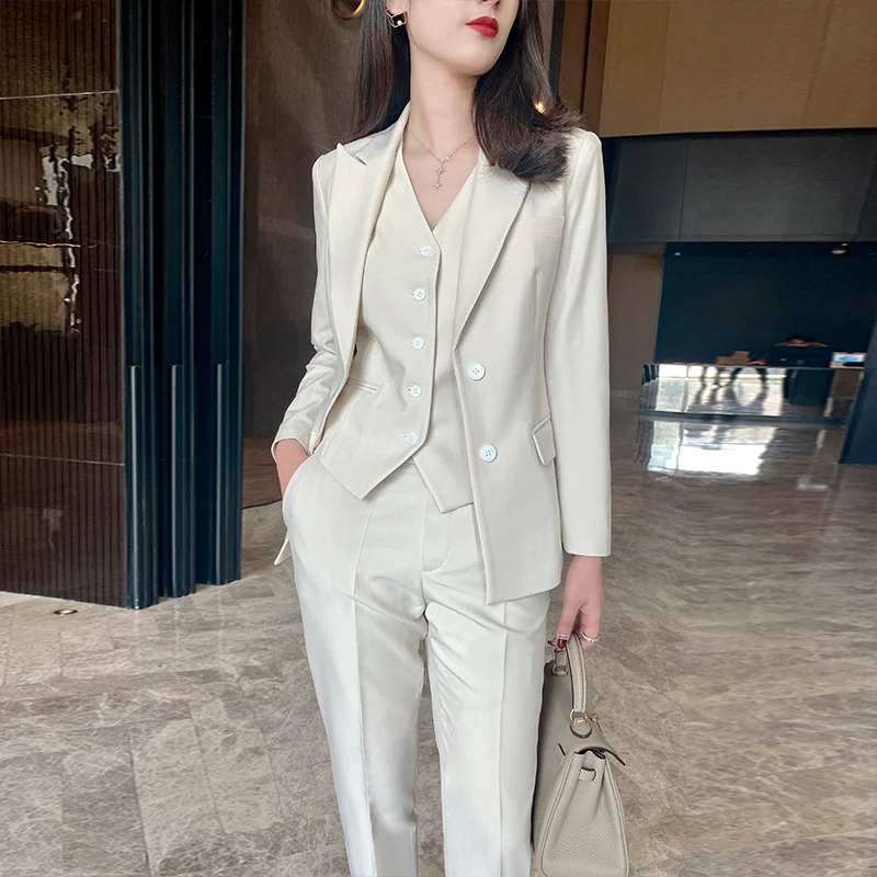Autumn Oat Color 3-Piece Suit Set – Vest, Trousers, Jacket - Image 6