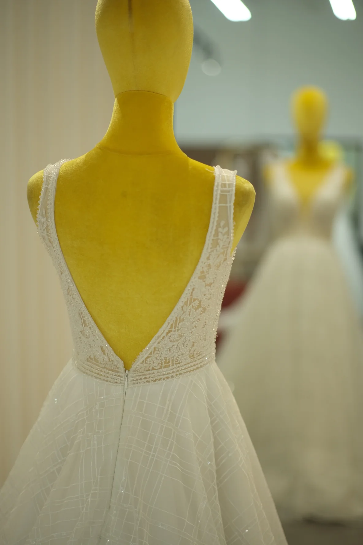 Lux Fabric Half Lace with Beaded Size M Wedding Gown | Ready-to-Wear - Image 11