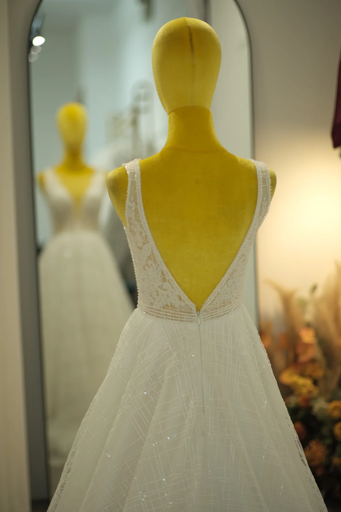 Lux Fabric Half Lace with Beaded Size M Wedding Gown | Ready-to-Wear - Image 5