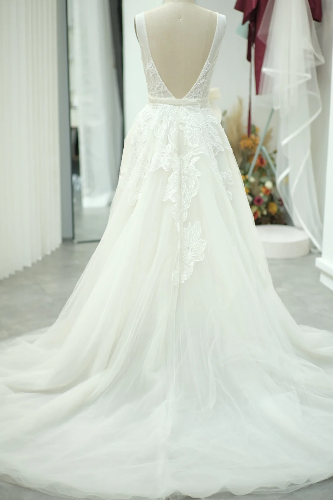 Lux Half Lace Beaded Size S Wedding Gown | Ready-to-Wear - Image 5
