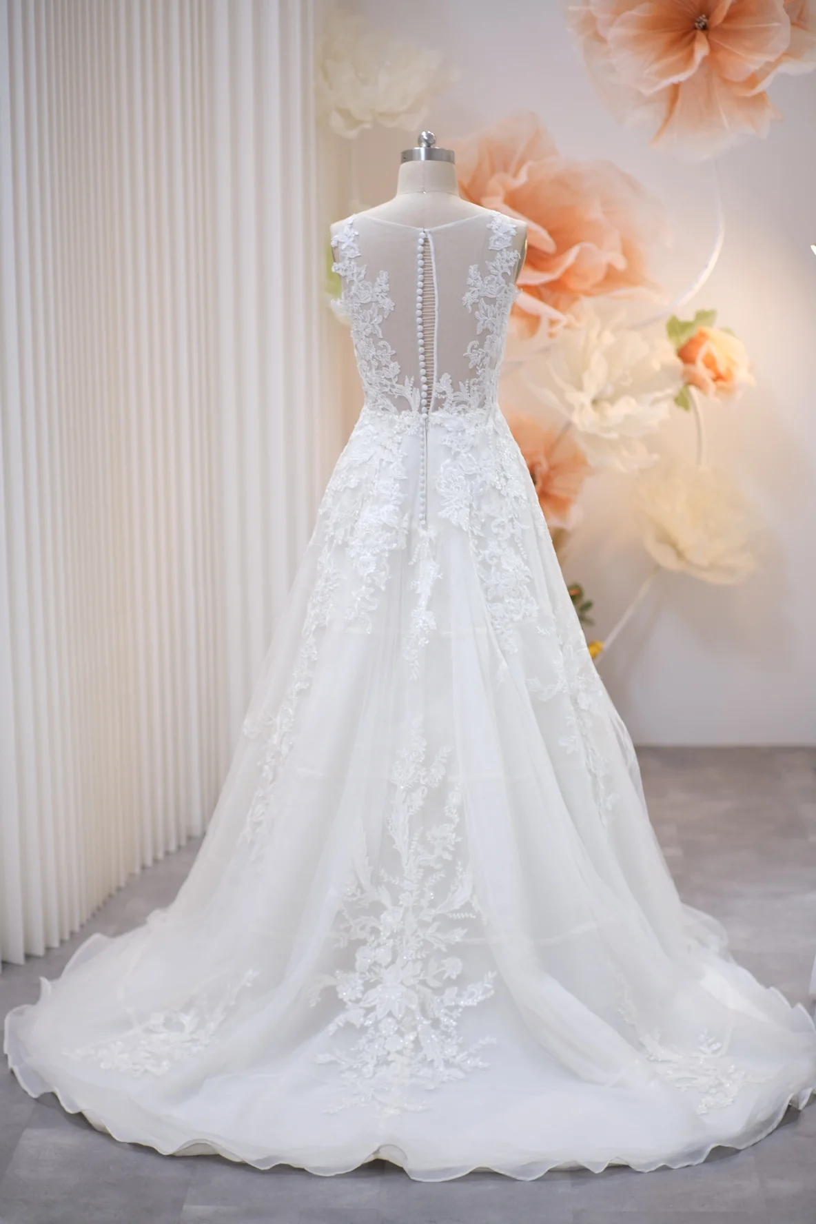 Lux Full Applique Lace with Beaded Wedding Gown Size M | Ready-to-Wear - Image 3