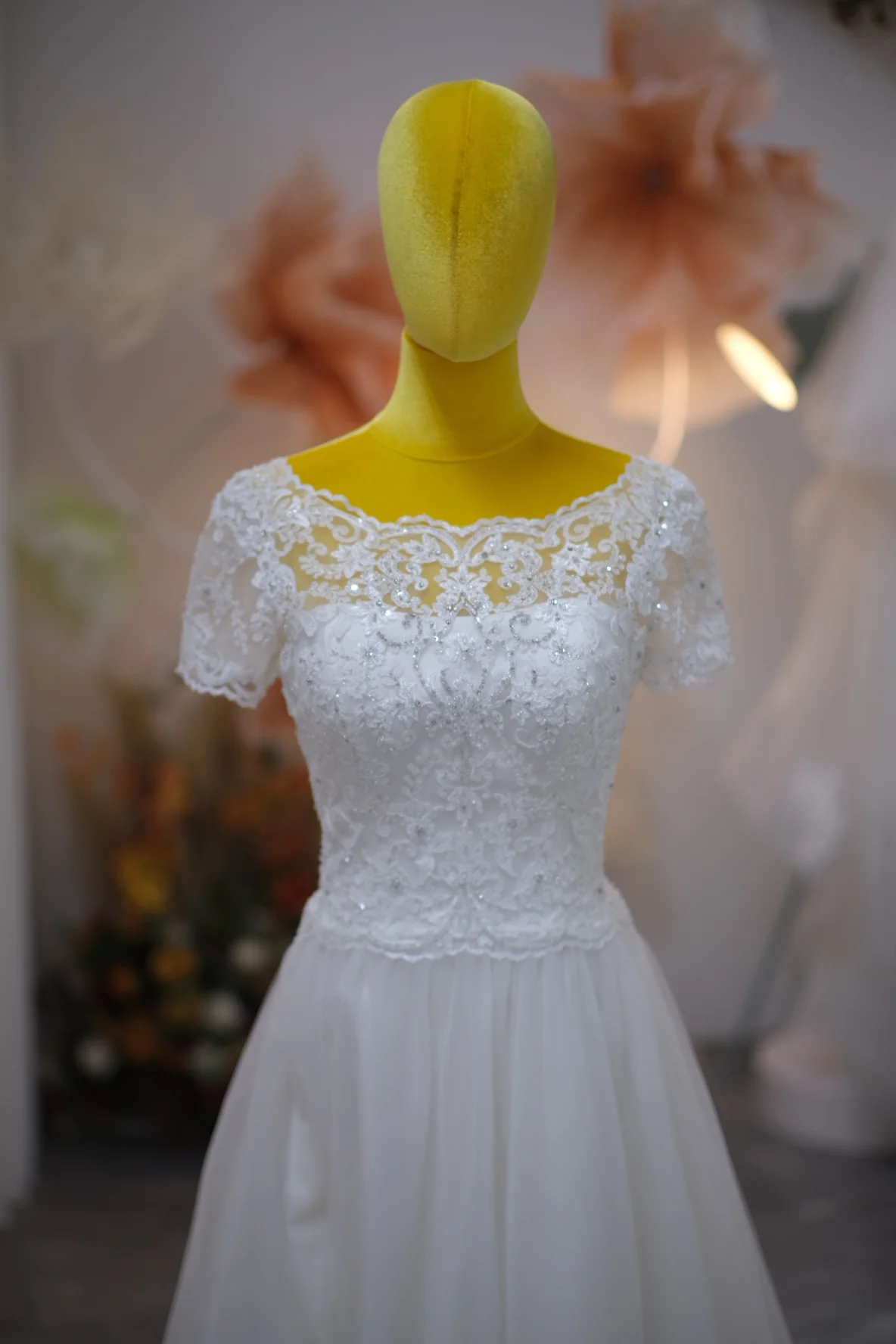 Premium Half Lace with Beaded Wedding Gown Size XL | Ready-to-Wear - Image 5