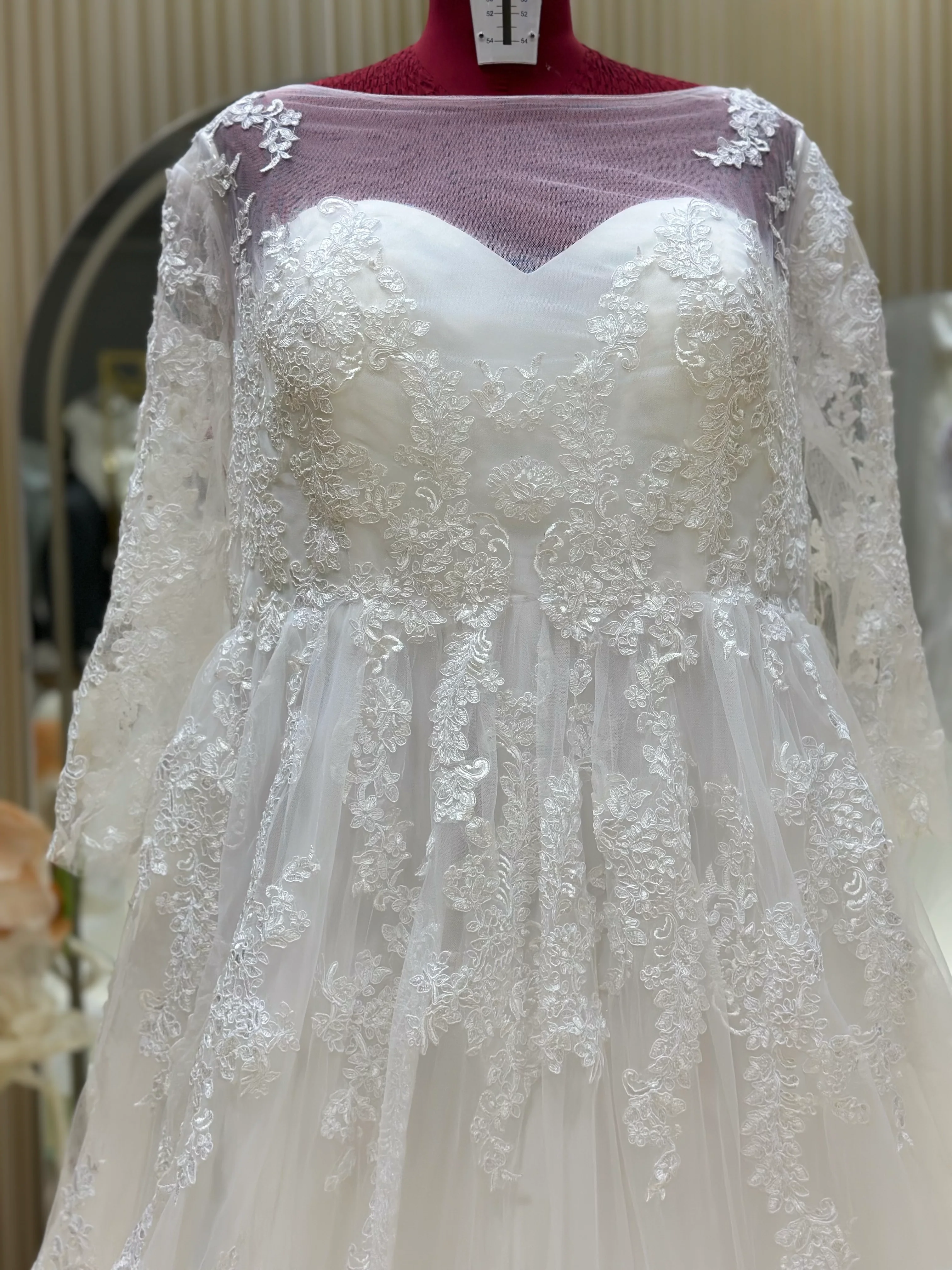 Premium Full Lace Plus Size Wedding Gown Bust 136 | Ready-to-Wear - Image 5