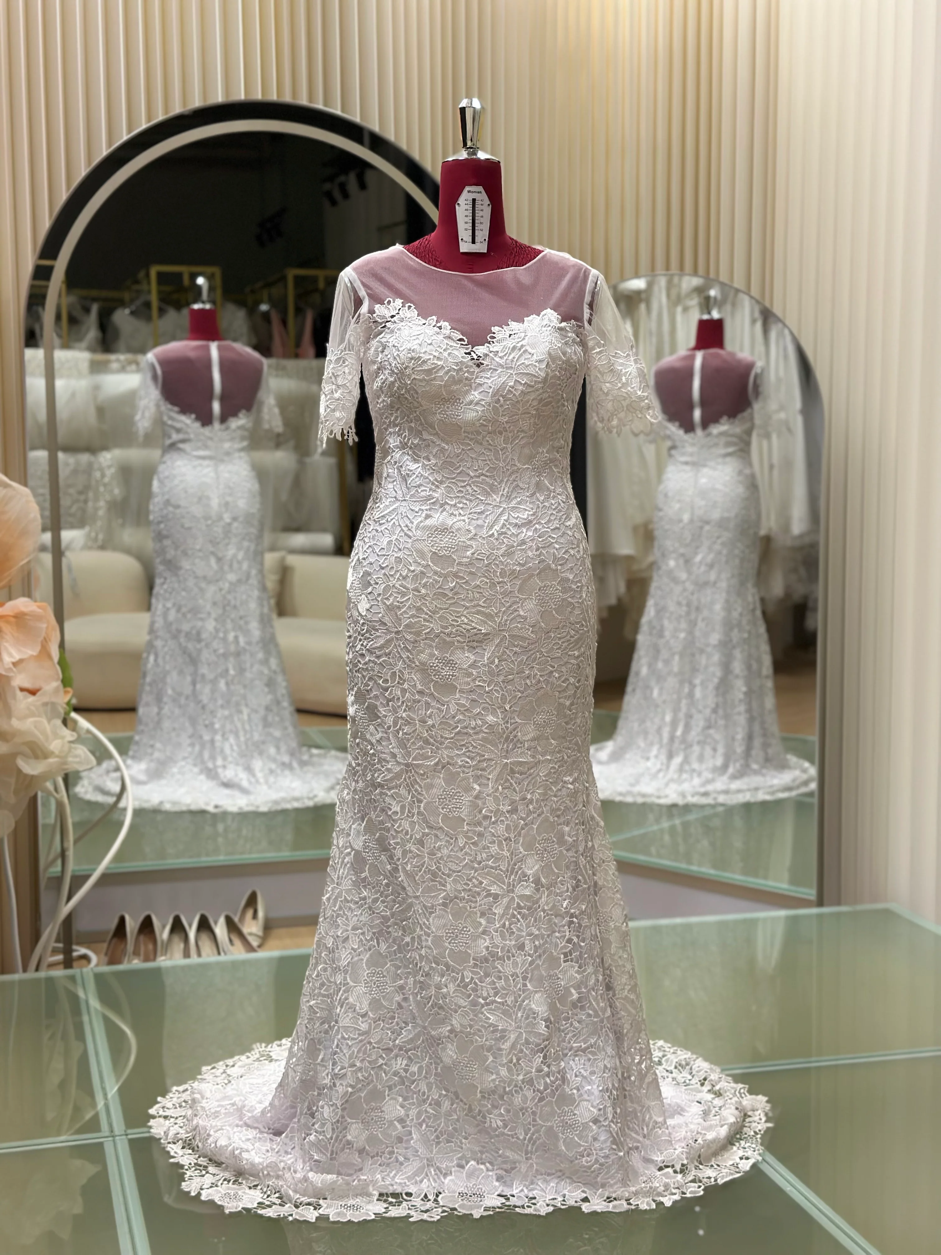 Premium Full Lace Wedding Gown Size 3XL Bust 100 | Ready-to-Wear - Image 2