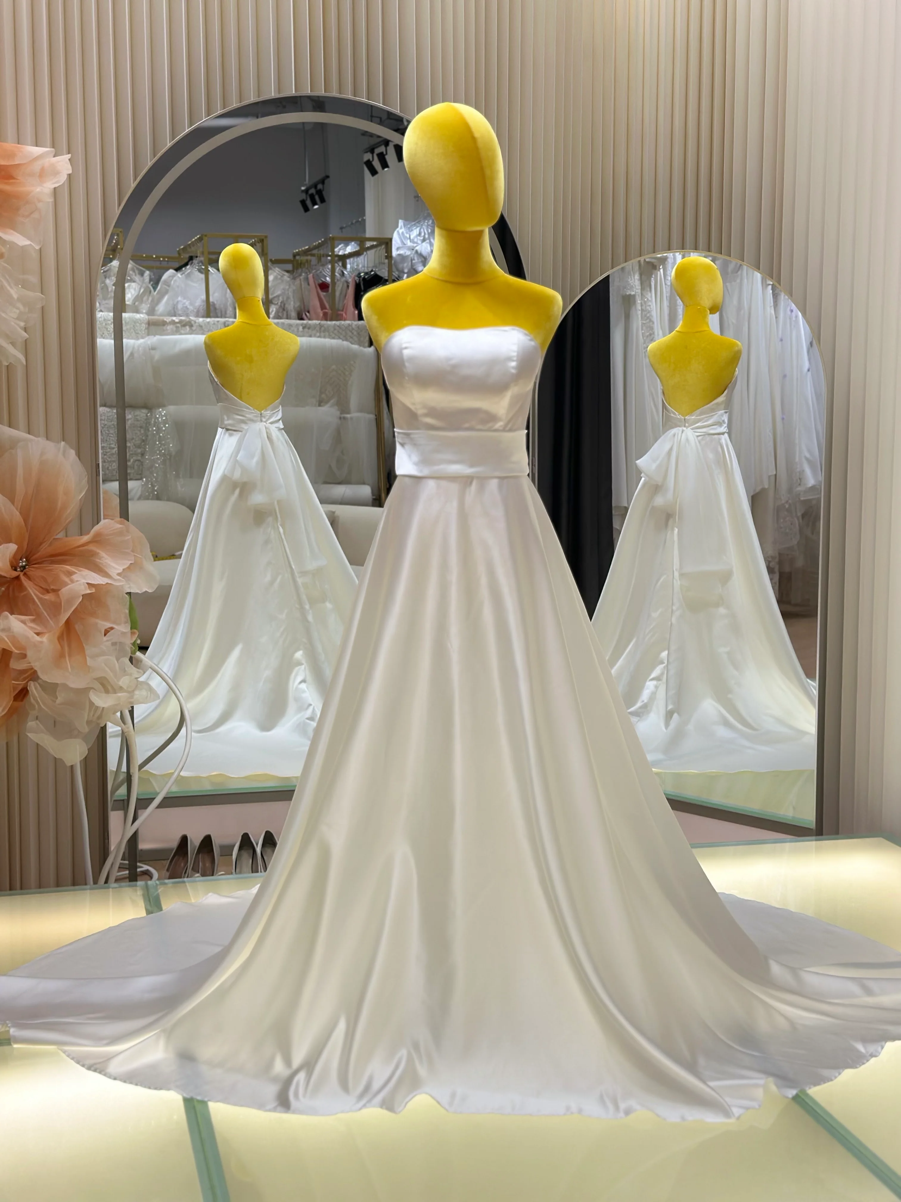 Graceful Pleat Minimalist Wedding Gown | Ready-to-Wear - Image 2