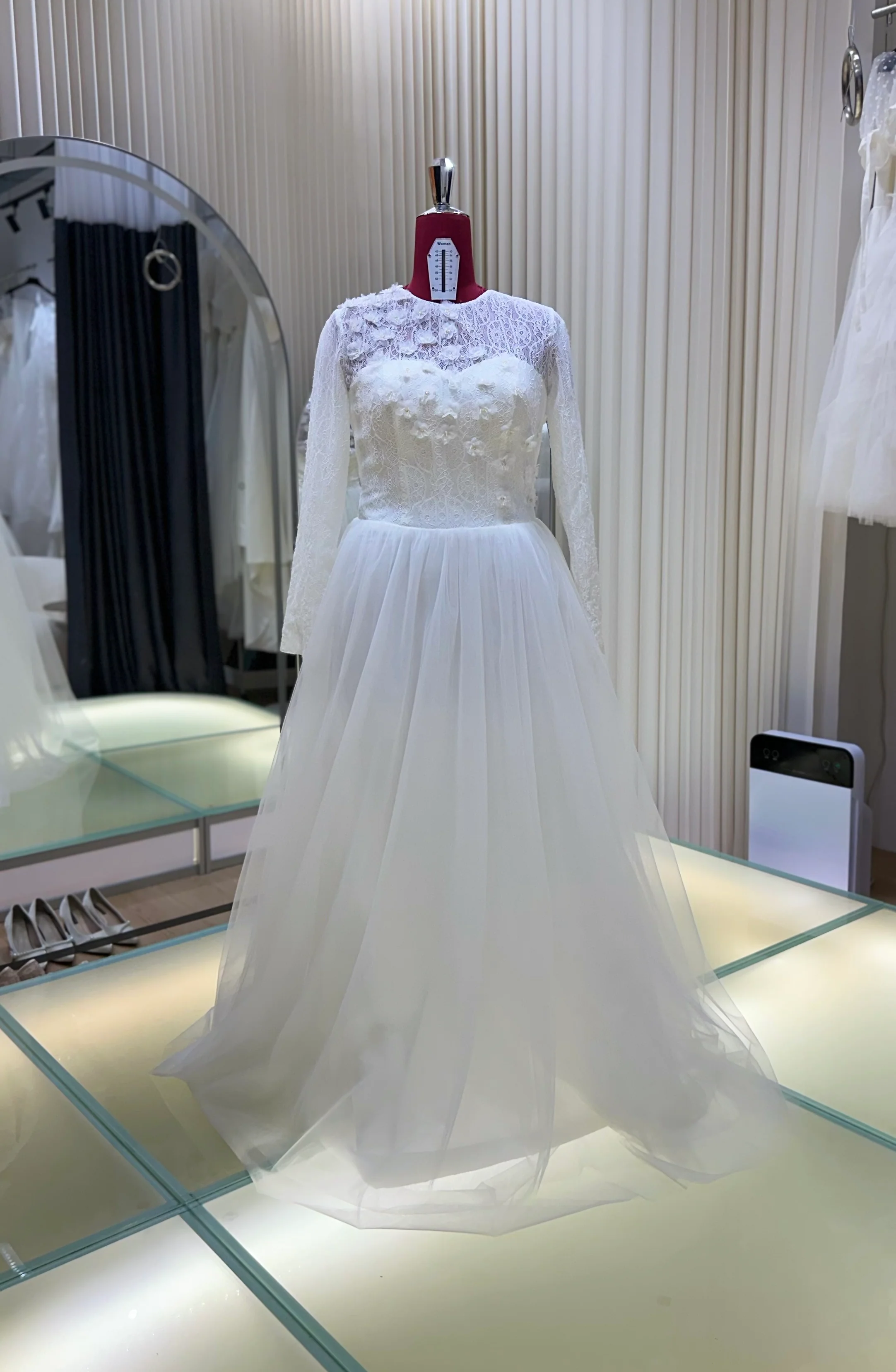 Premium Beaded Half-Lace Wedding Gown | Ready-to-Wear - Image 2