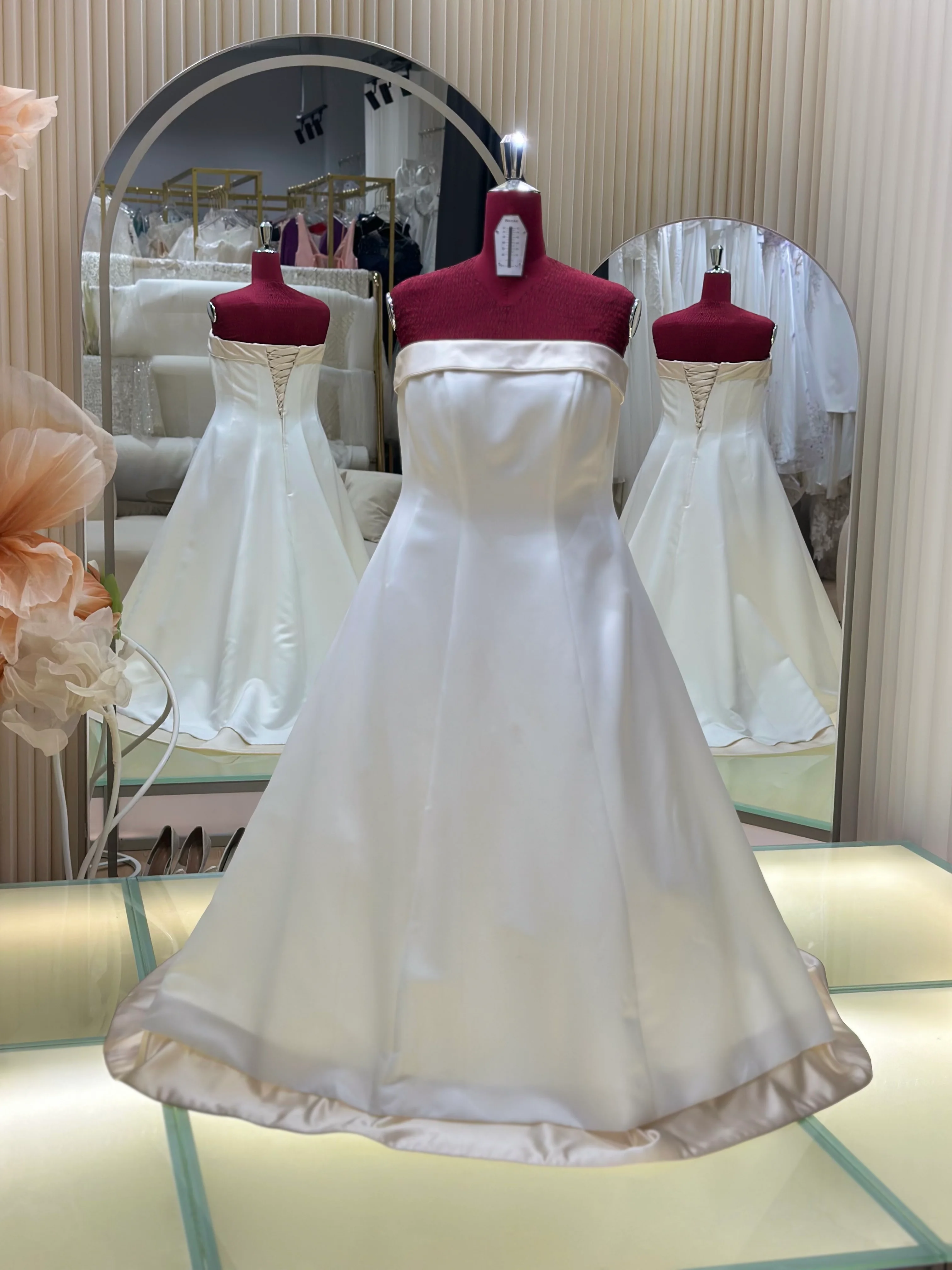Champagne Pleated Premium Wedding Gown | Ready-to-Wear