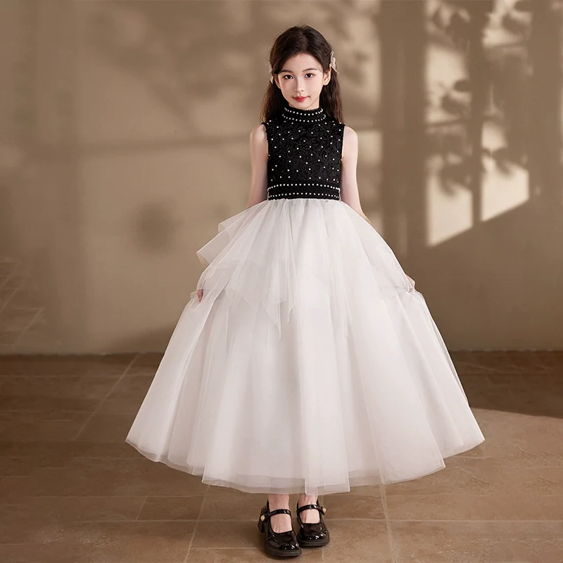 Black Colored Elite Piano Kids Evening Dress