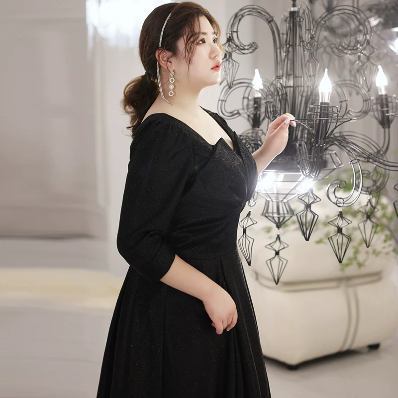 Black Evening Dress, High Quality, A-line | Amehandmadesg