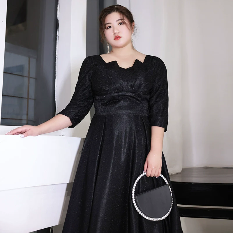 Black Evening Dress, High Quality, A-line | Amehandmadesg - Image 2