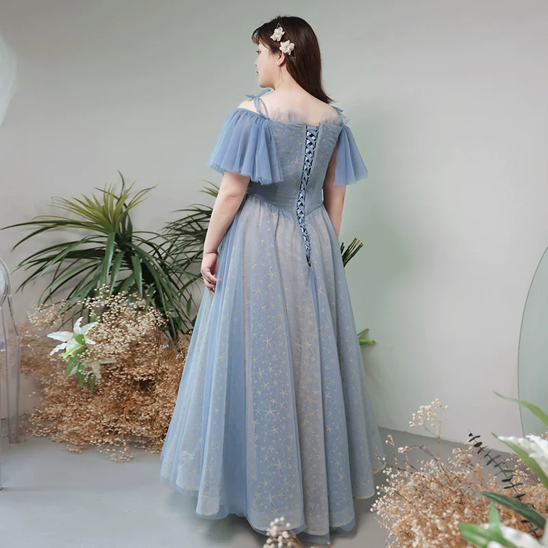 Blue French Evening Dress - Image 3