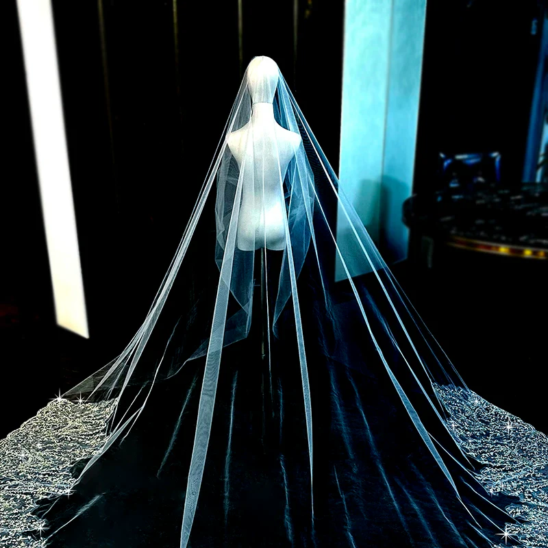 Bridal Wedding Veil Heavy Industry Bead Embroidery - Image 4