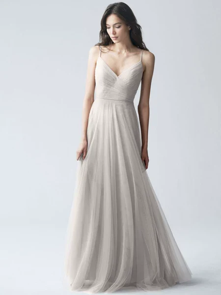 Bridesmaid Dress Mesh A-Line High Waist Long Sleeve - Image 4
