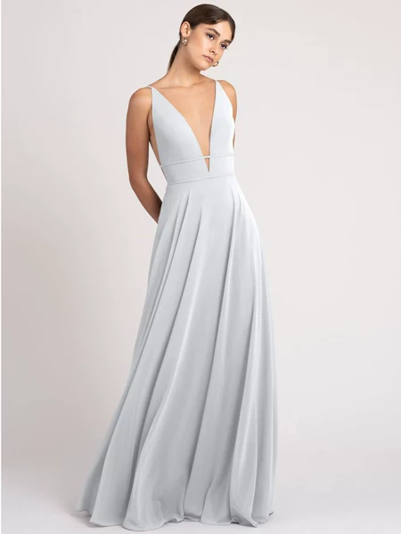 Bridesmaid Dress Mesh A-Line High Waist Long Sleeve - Image 5