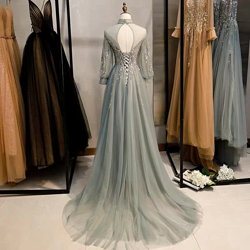 New banquet long sleeves can usually wear fairy-like dream dress birthday evening dress - Image 3