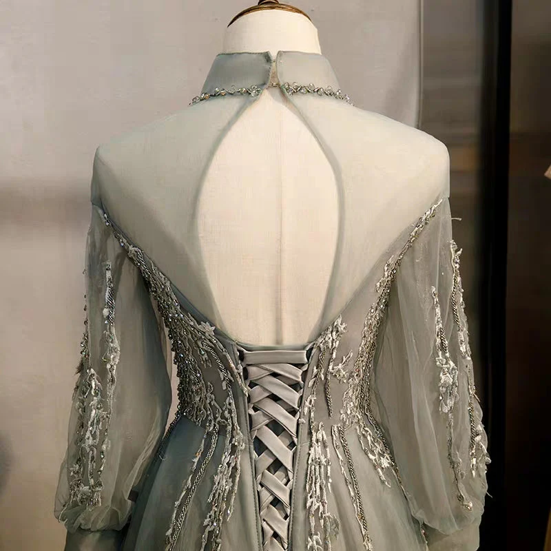 New banquet long sleeves can usually wear fairy-like dream dress birthday evening dress - Image 5