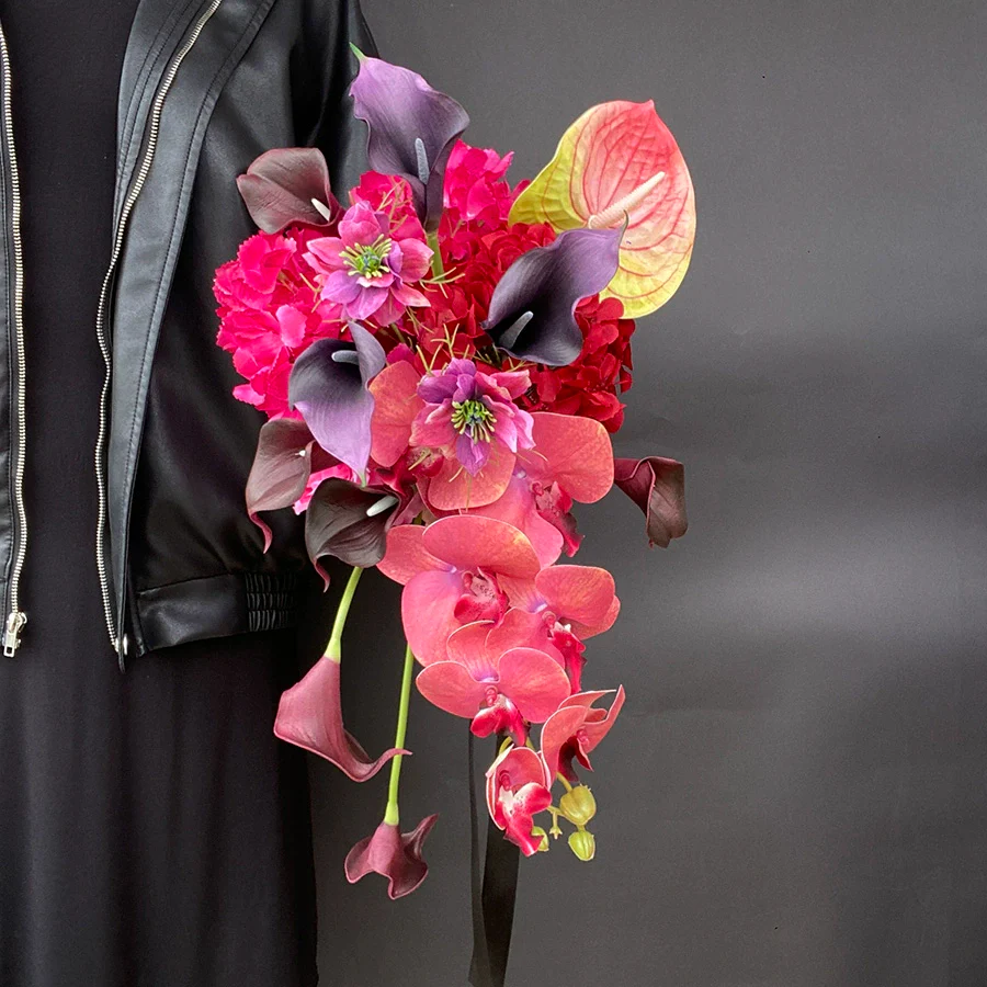 Deep Purple Calla Lily Handheld Silk Flower – Unique Home Vase for Weddings & Graduation - Image 5