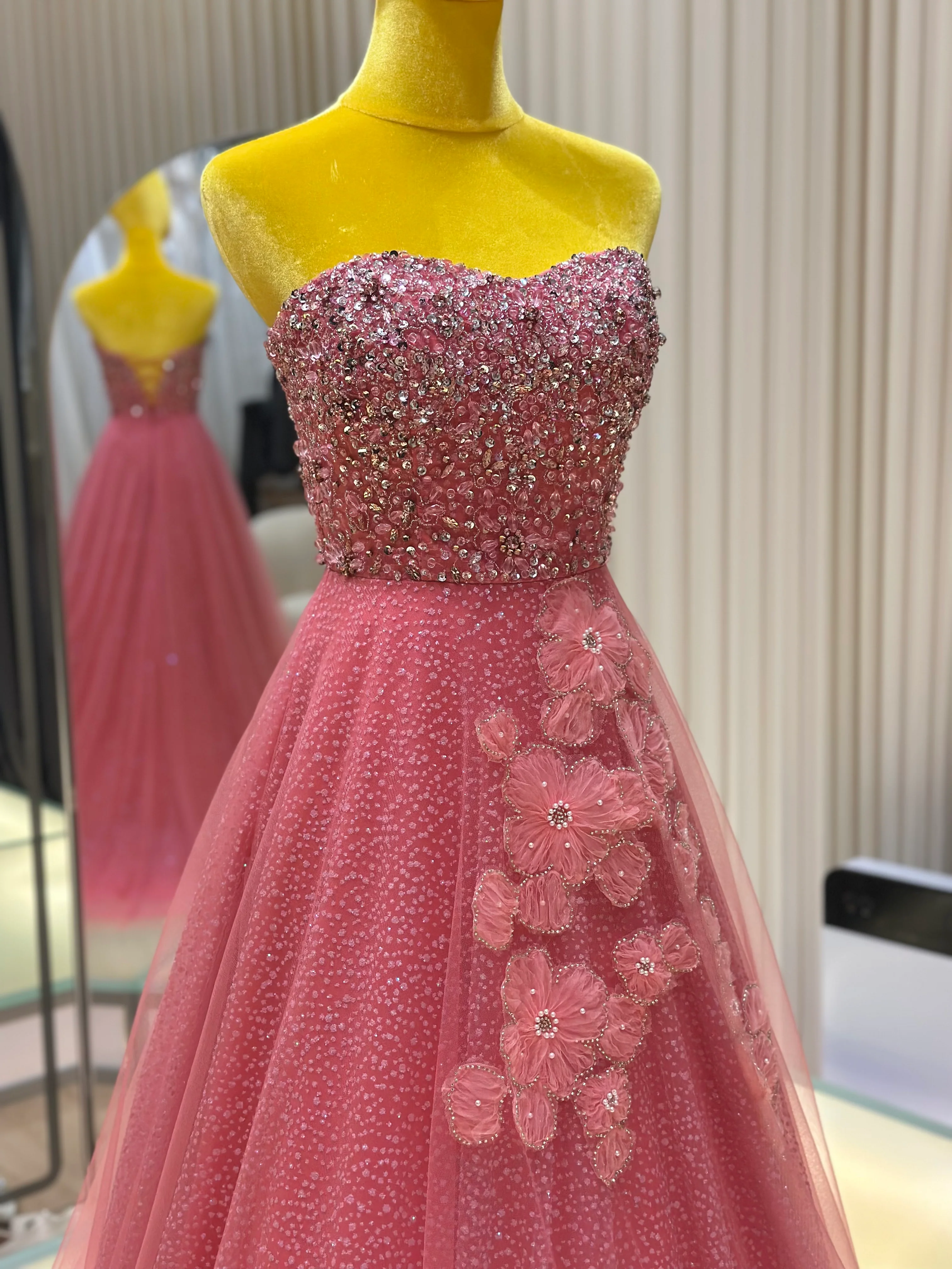 Fuchsia Fantasy Ruffled Sequin Ball Gown | Ready-to-Wear - Image 6