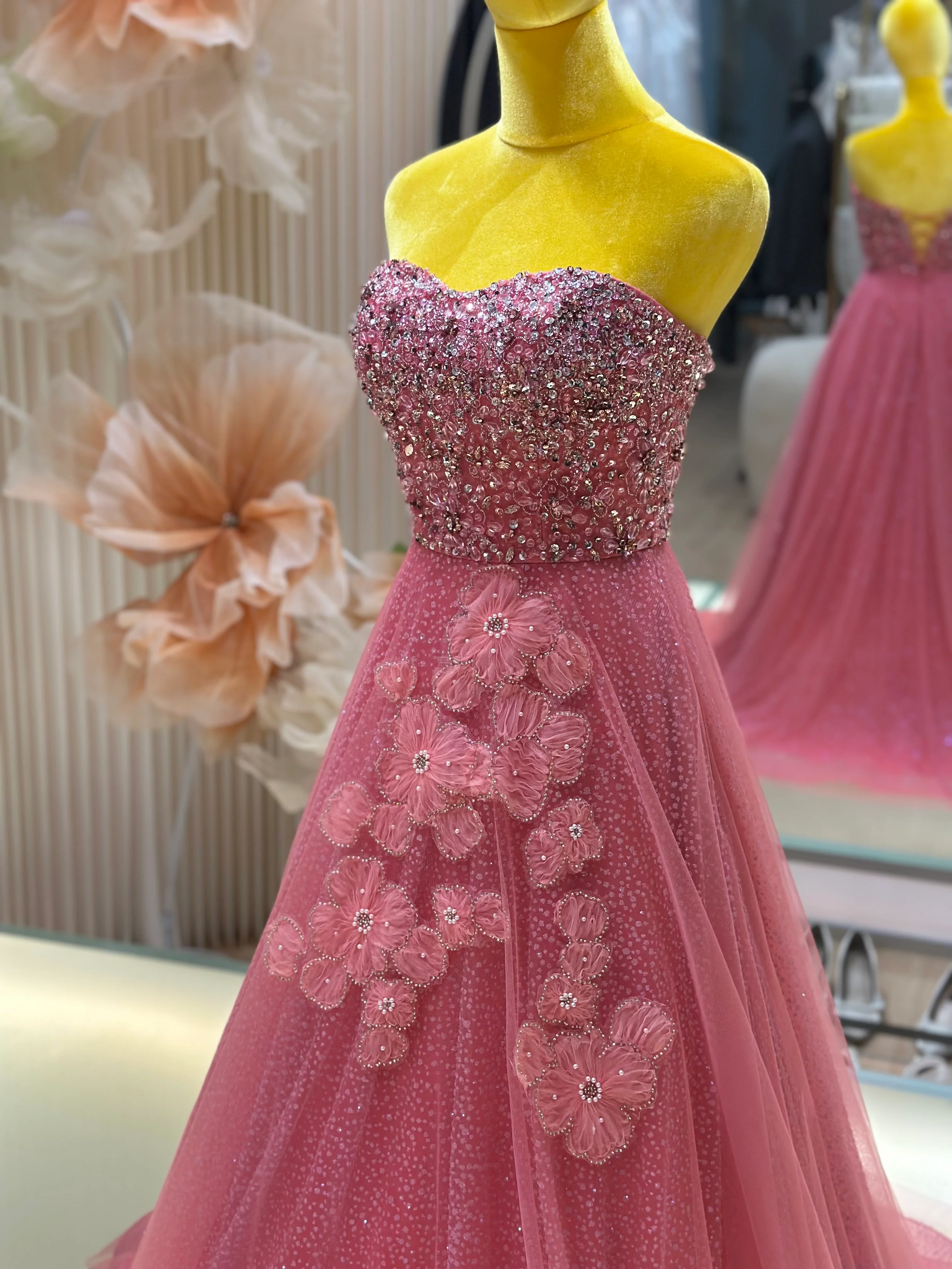 Fuchsia Fantasy Ruffled Sequin Ball Gown | Ready-to-Wear - Image 7