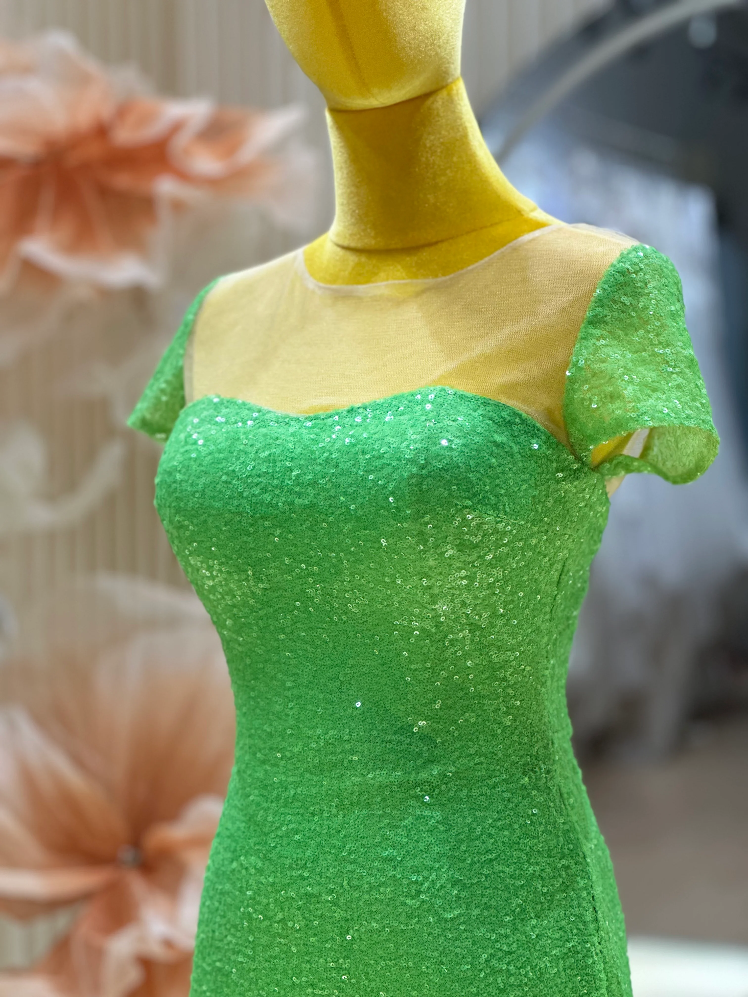Emerald Enchantment Sequin Lace Evening Gown | Ready-to-Wear - Image 6