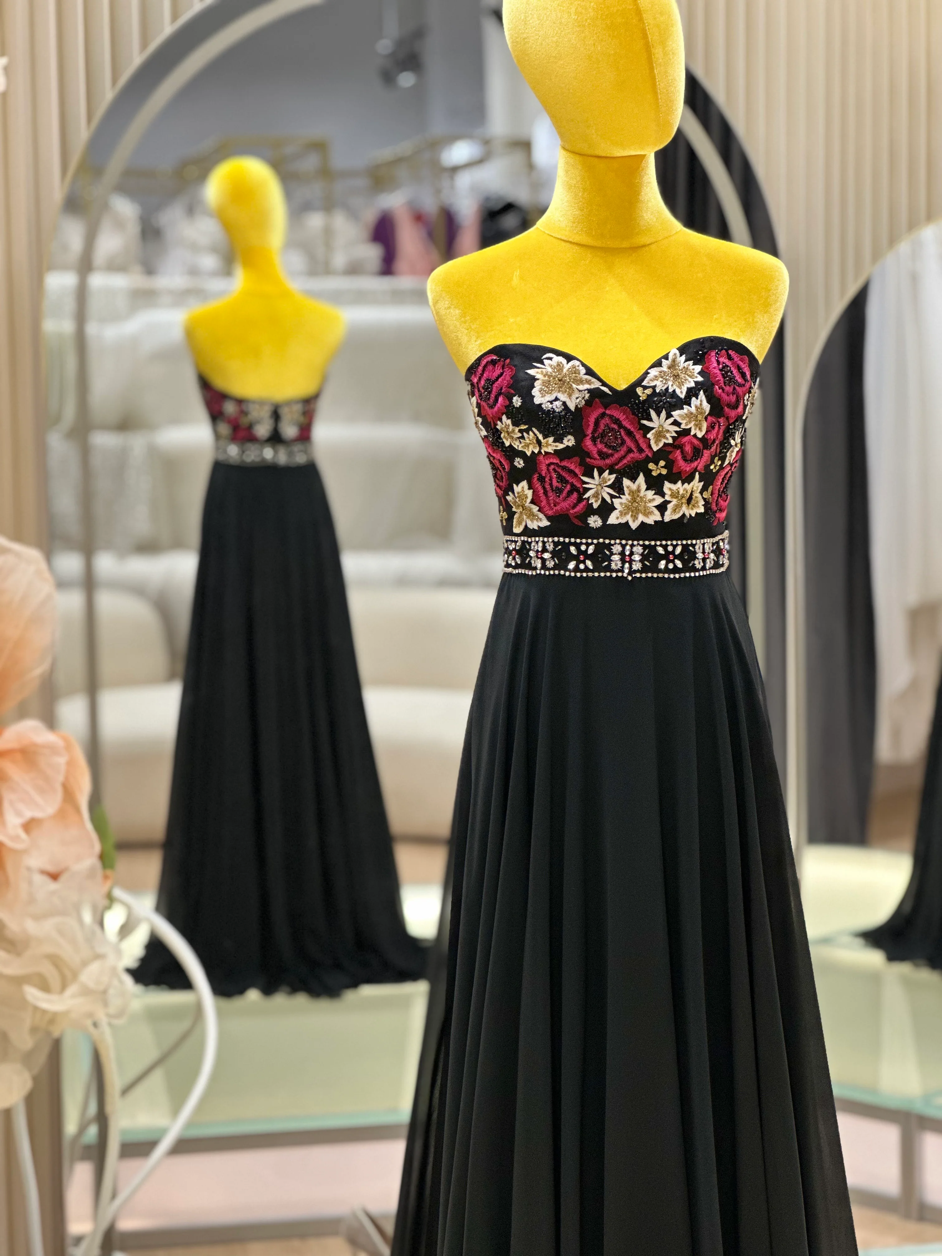 Noir Opulence Beaded Premium Evening Gown | Ready-to-Wear - Image 3