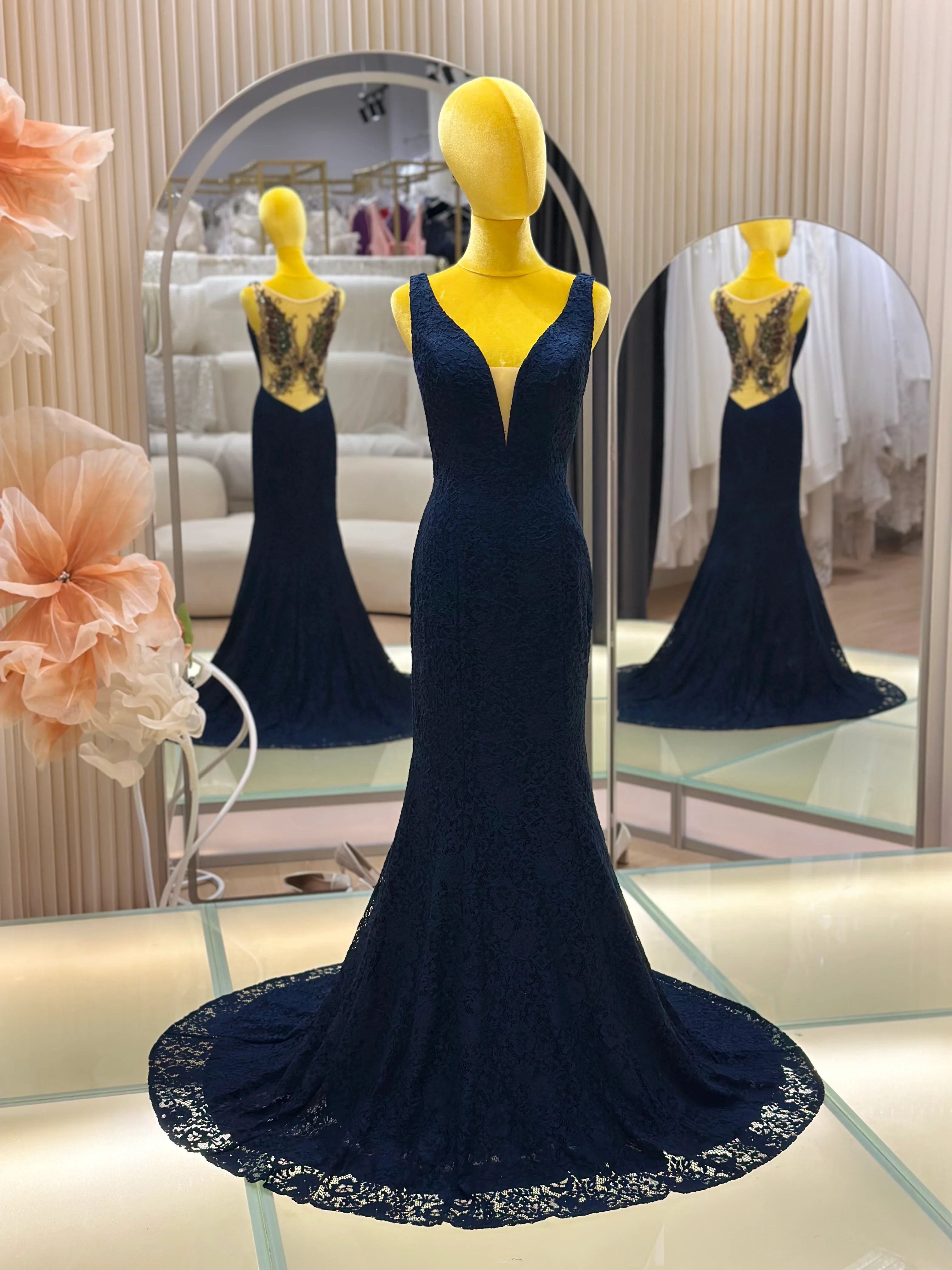 Papillon Beaded Back Evening Gown | Ready-to-Wear