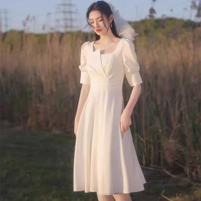 EG-SALE-AME-00105 Evening dress for women, light luxury, niche, high-end party, high-end feeling, usually can be worn, blue bridesmaid dress, - Image 7