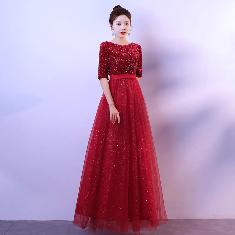EG-SALE-AME-00116 performance costumes female long skirt chorus costumes art examination solo recitation performance costumes - Image 3