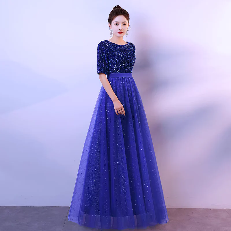 EG-SALE-AME-00116 performance costumes female long skirt chorus costumes art examination solo recitation performance costumes - Image 4