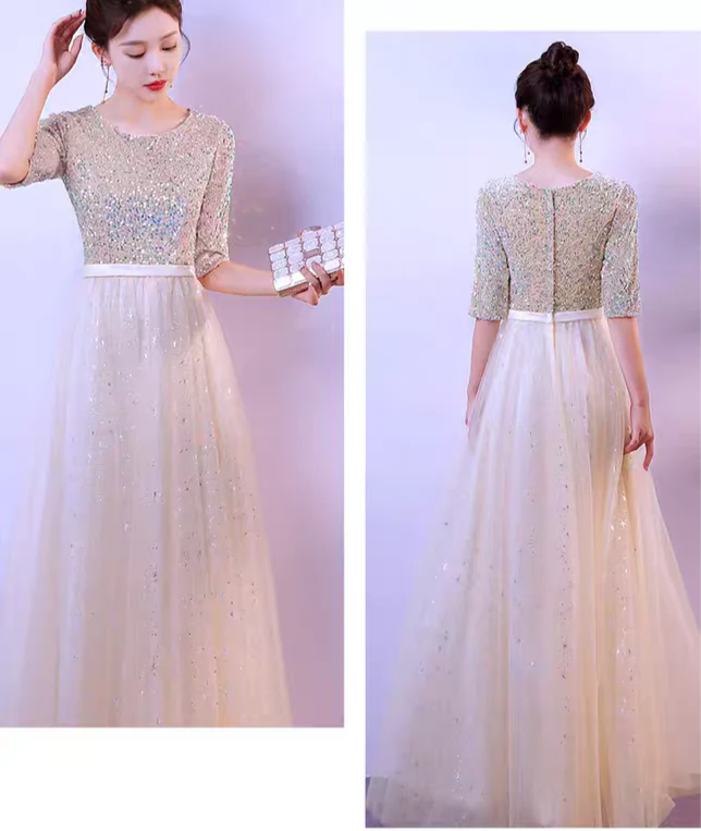 EG-SALE-AME-00116 performance costumes female long skirt chorus costumes art examination solo recitation performance costumes - Image 7