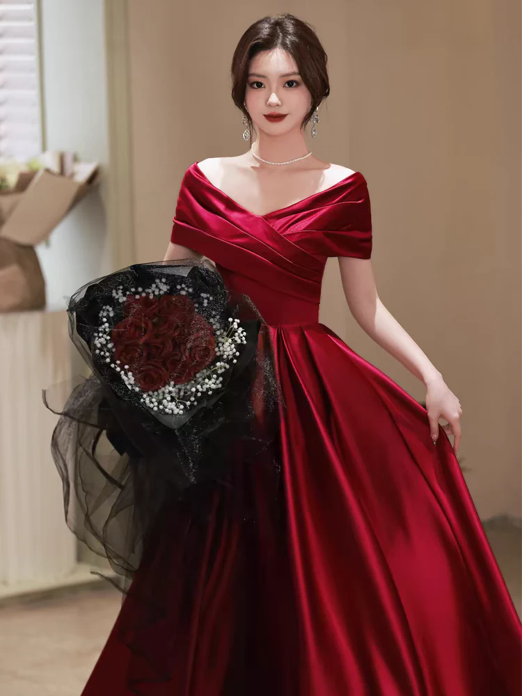 EG-SALE-AME-00205 toast dress bride wedding dress high-grade small engagement dress female year banquet large size evening dress - Image 3