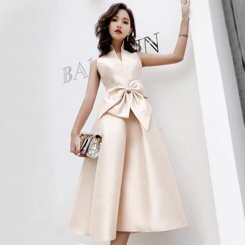EG-SALE-AME-00206 new banquet long lady temperament birthday small dress bridesmaid dress can be worn at ordinary