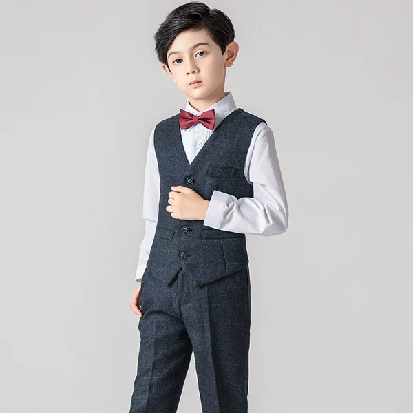 Elegant Boys' Performance Suit: Noble Cut, Flower Boy Costume Set
