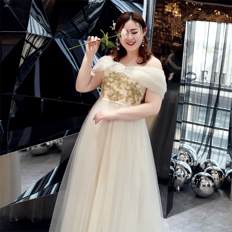 Elegant Champagne Bridesmaid Dress - Image 2