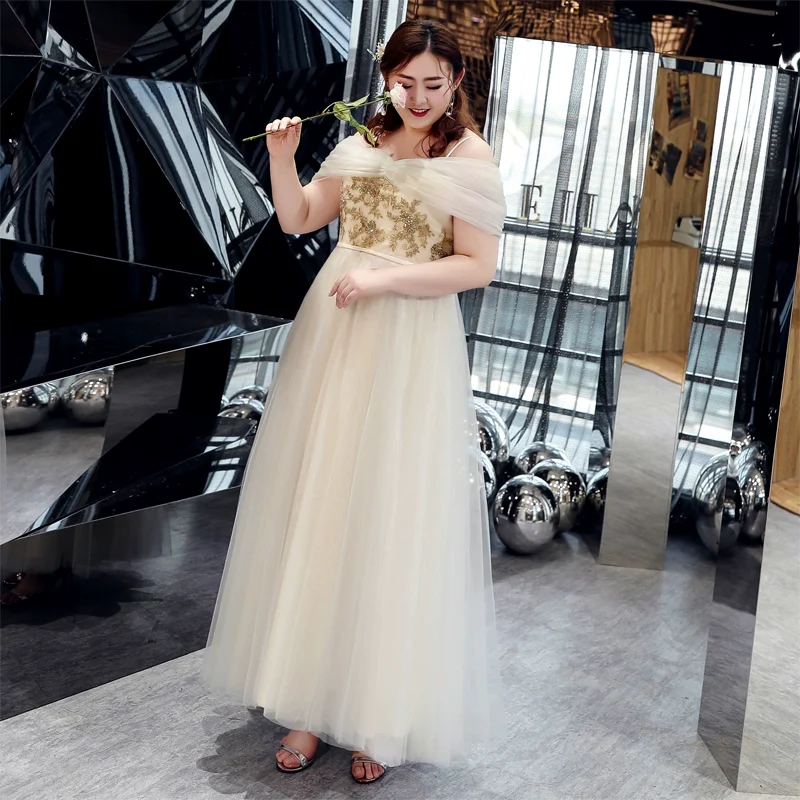 Elegant Champagne Bridesmaid Dress - Image 5