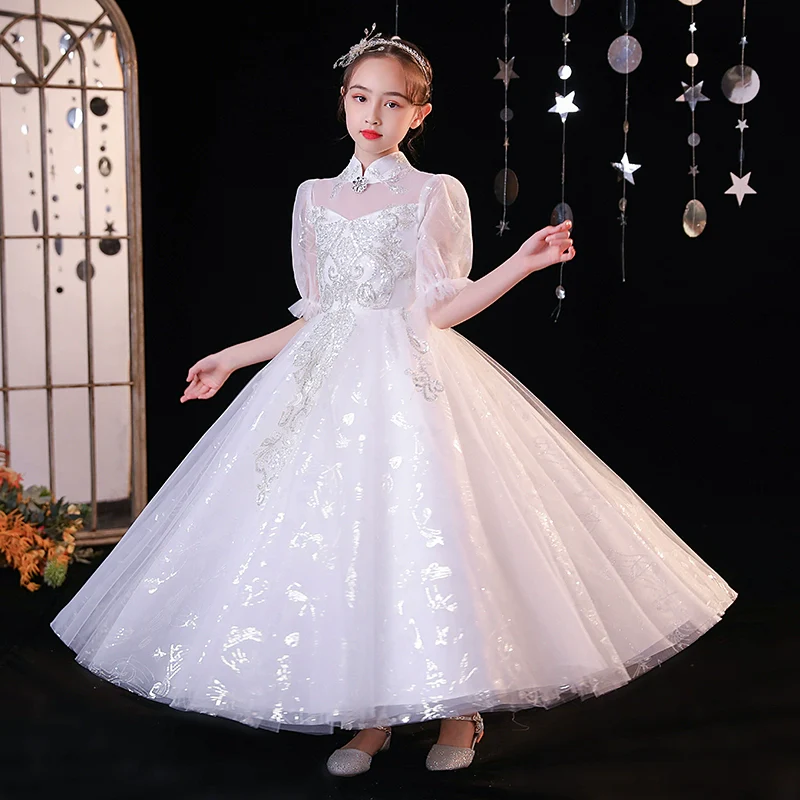 Elegant Children's Evening Dress Princess Costume Wedding Birthday Catwalk - Image 4