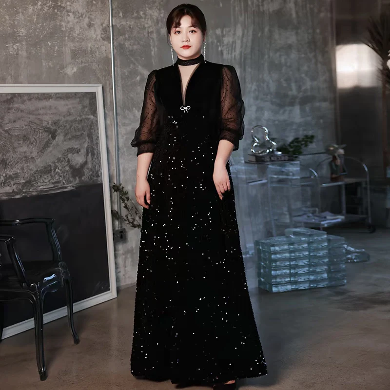 Elegant French Black Evening Dress - Image 6