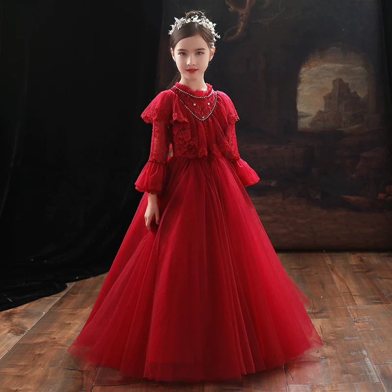 Elegant Girls' Princess Formal Gown: Exquisite Wedding Party Dress for Kids - Image 8