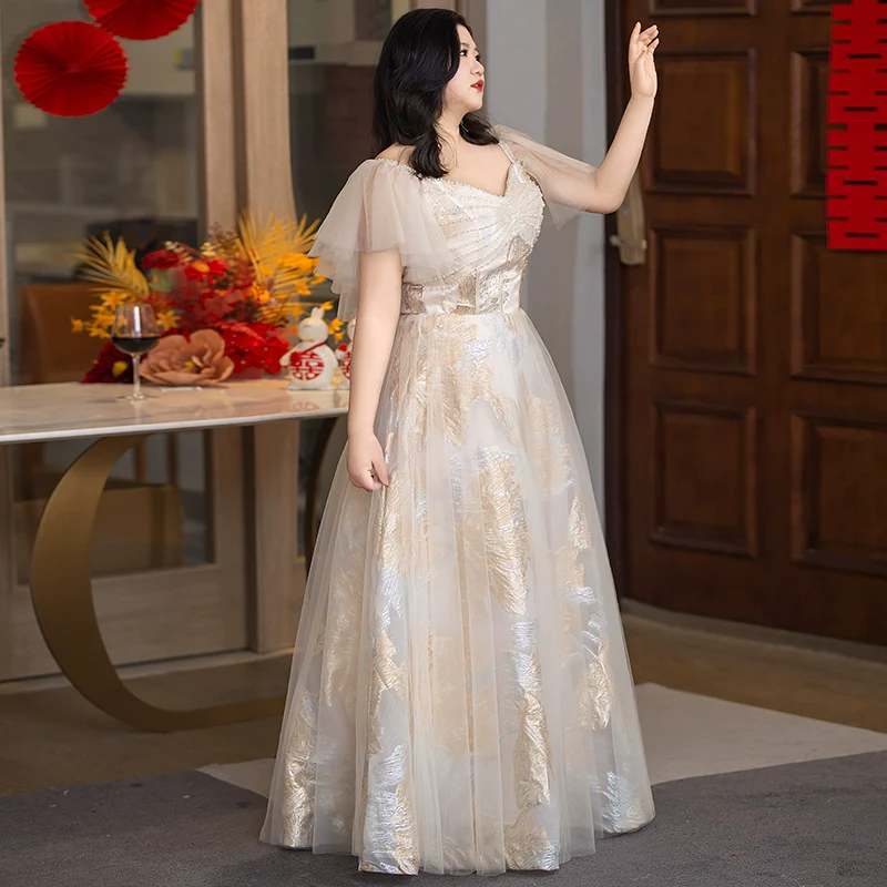 Elegant Plus Size Evening Dress with Beaded Detail - Image 2