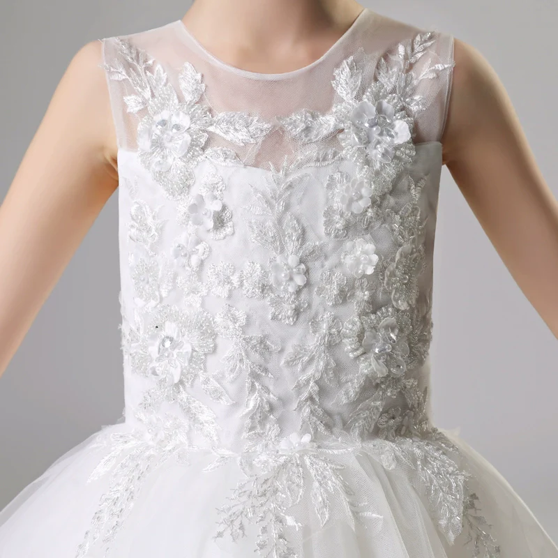 Elegant Princess Style Girls' Evening Dress for Wedding & Performance - Image 5