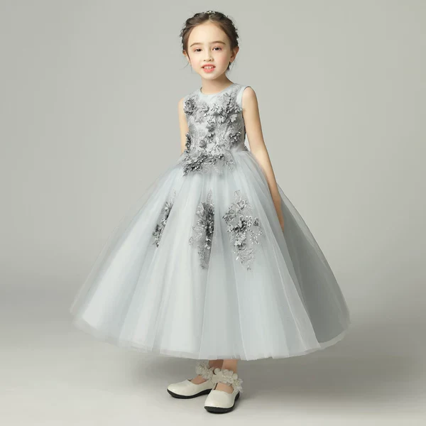 Elegant Teen Girls' Wedding Dress: Long Skirt Princess Costume - Image 2