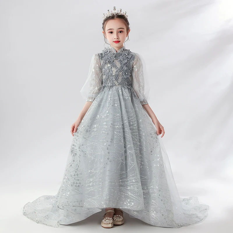 Elite Children's Princess Evening Dress Piano Performance Wedding Costume - Image 2