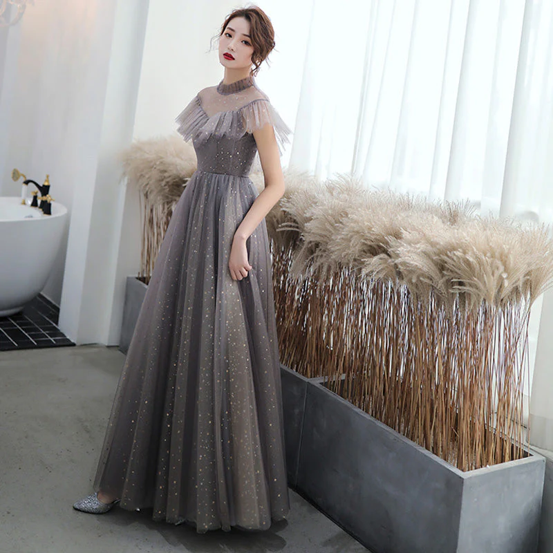 Evening Gowns Elegant High Neck Ruffles Robe De Soiree Plus Size Formal A-Line Floor-Length Women Party Dresses E779 - Image 2