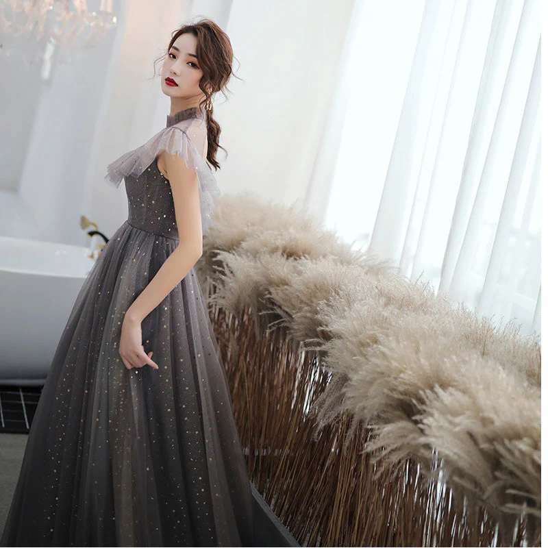 Evening Gowns Elegant High Neck Ruffles Robe De Soiree Plus Size Formal A-Line Floor-Length Women Party Dresses E779 - Image 5