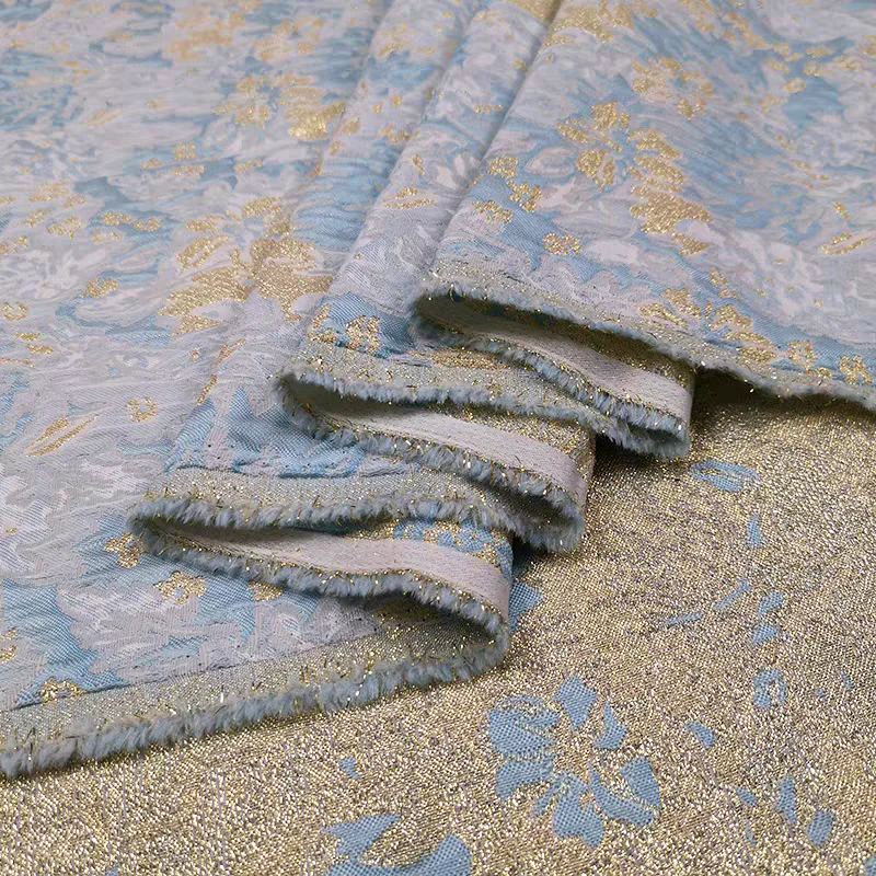 FAB-BROC-010 European imported jacquard windbreaker fabric spring and autumn high-end dress brocade clothing handmade bag fabric diy - Image 3