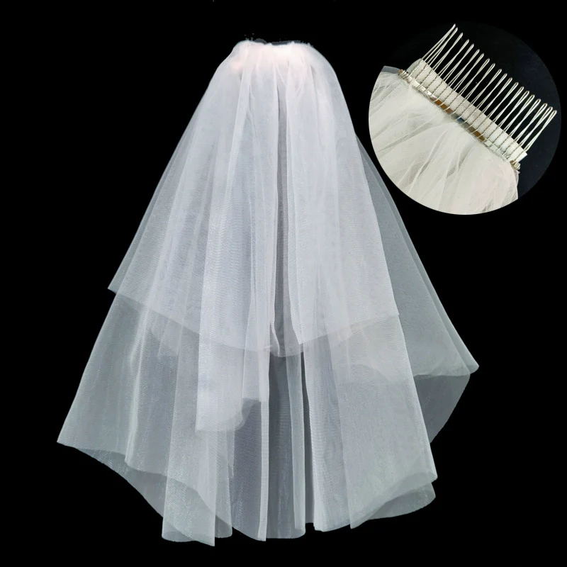 Fuchsia Bridal Veil Hair Accessory - Image 19