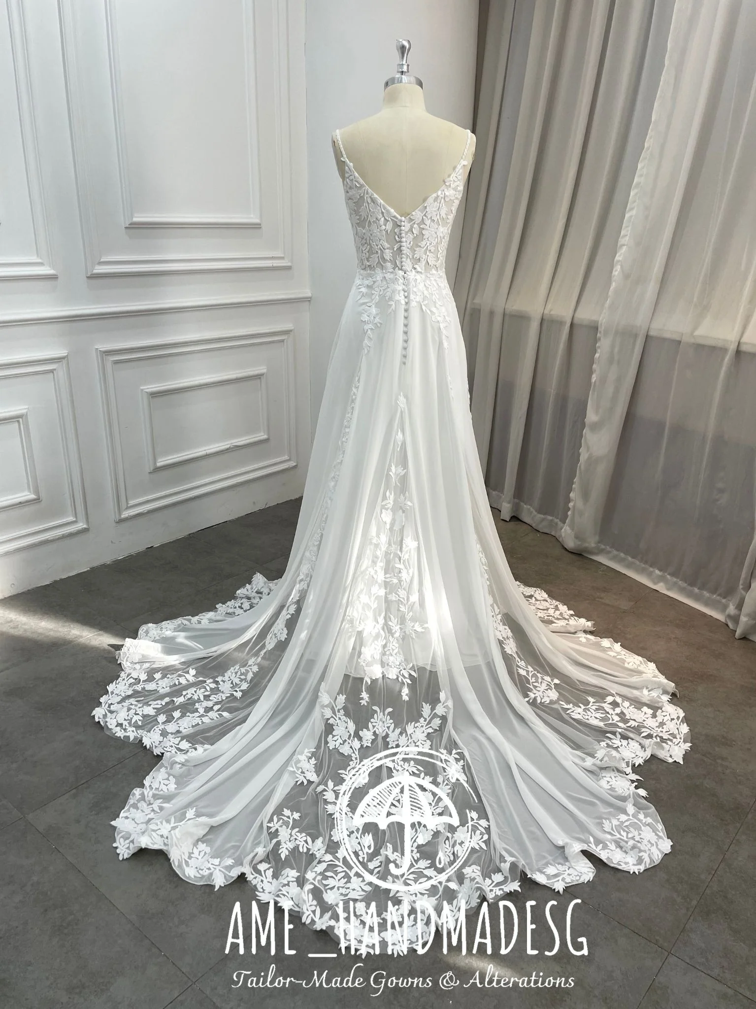 Ivory Whisper: A Modern Lace Gown with Effortless Grace - Image 2
