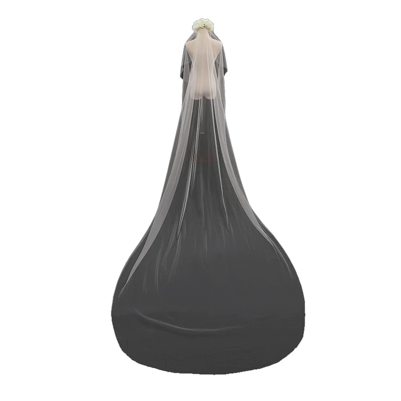 New Korean Solid Color Face Covering Bride Wedding Dress Soft Veil | Amehandmadesg - Image 5