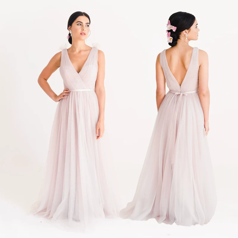 Pink Bridesmaid Mesh Dress - Image 3