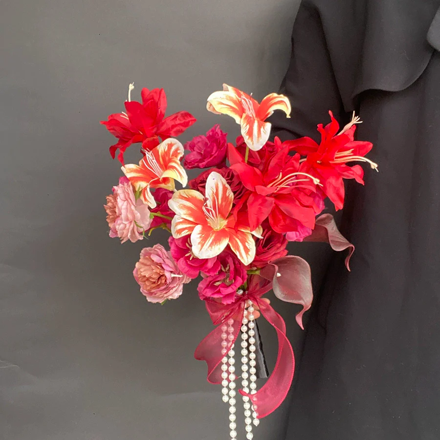 Premium Hand-held Artificial Flower Bouquet – 45×30 cm Color for Weddings - Image 3
